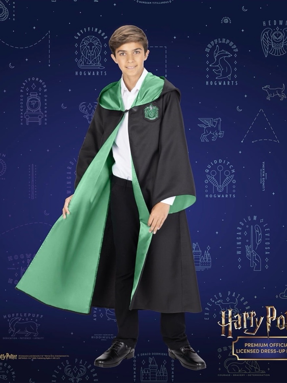 Harry Potter Slytherin Premium Dress-Up Robe Costume Kids Unisex
